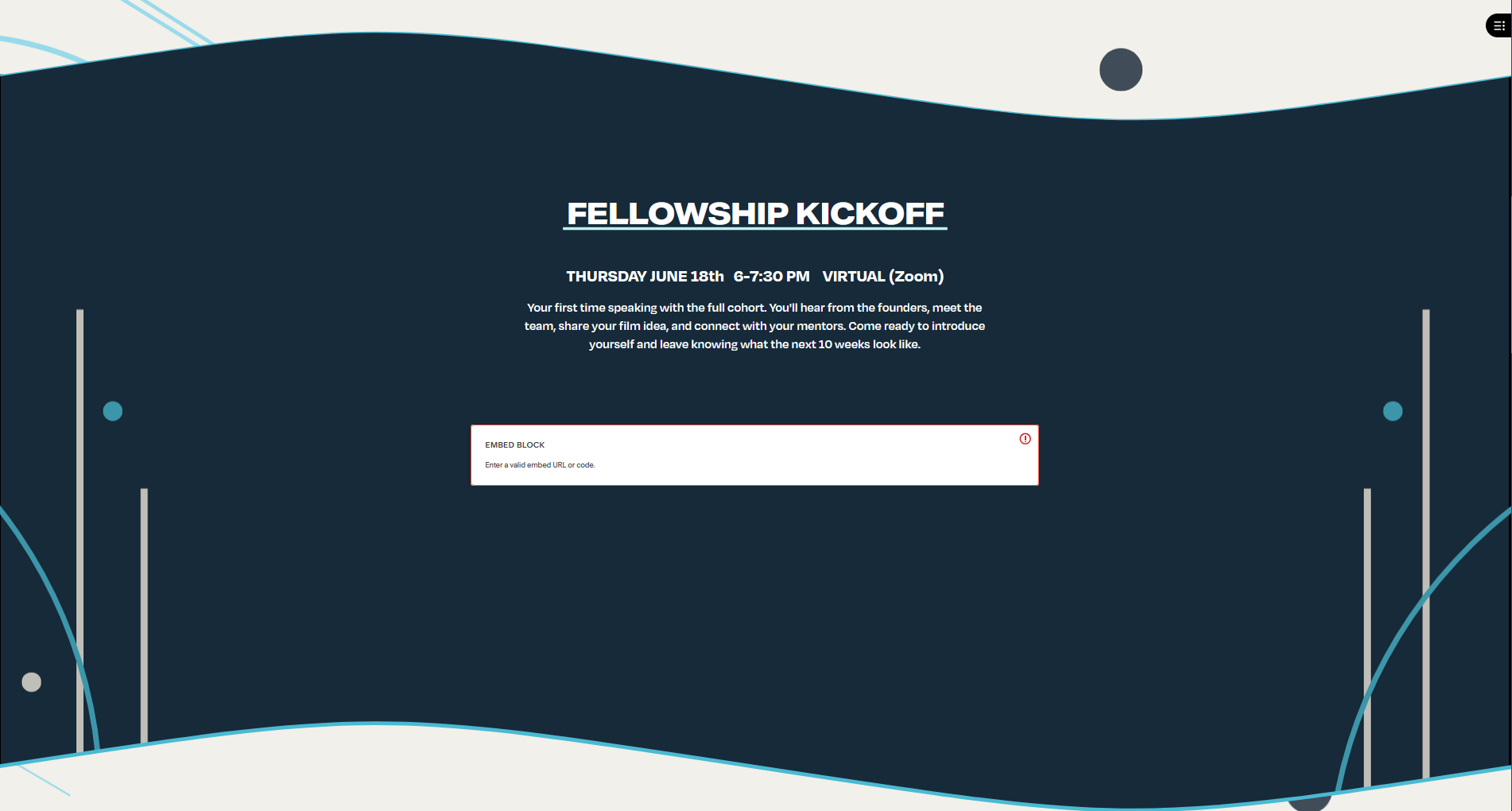 Live: fellowship kickoff