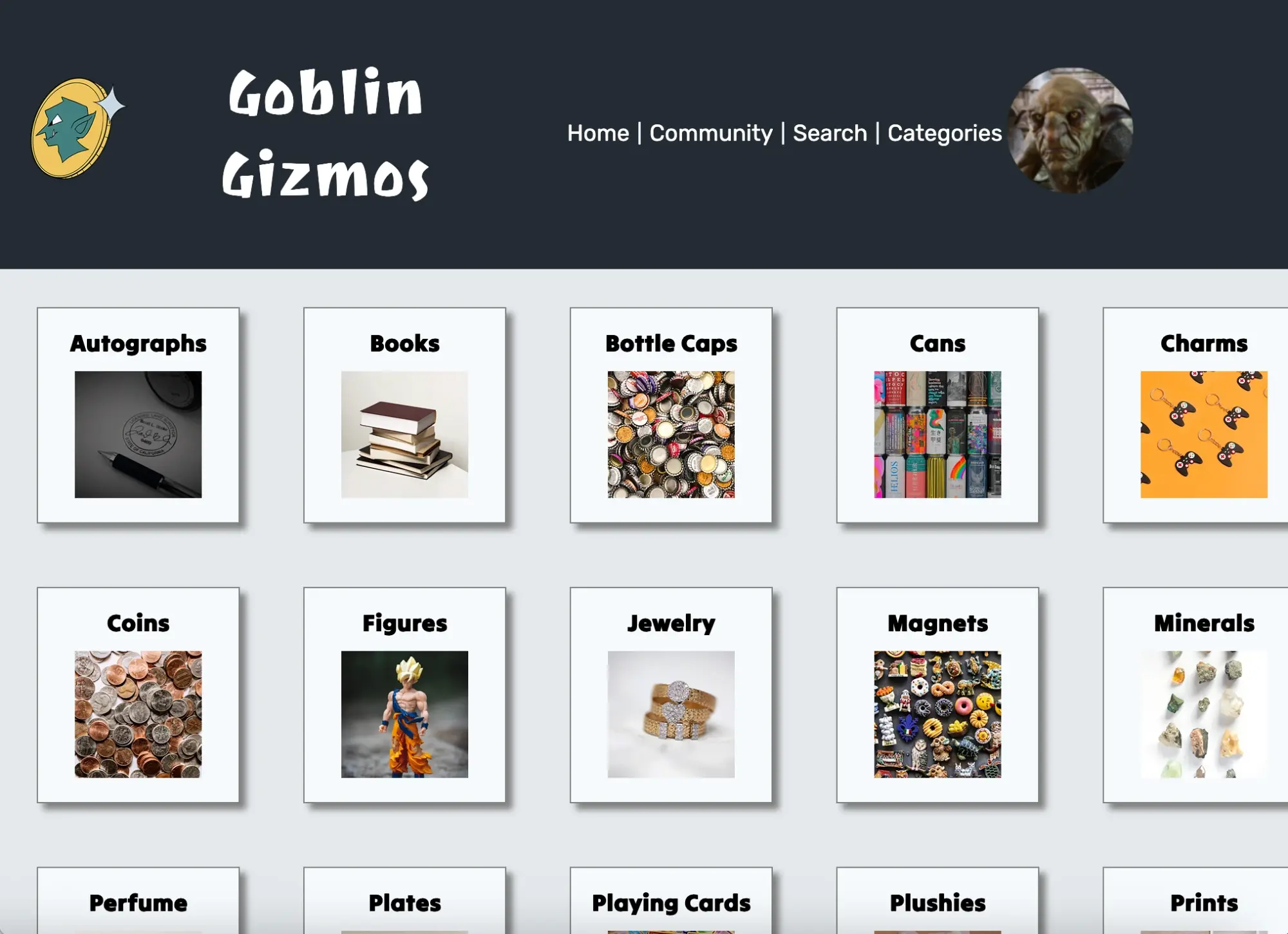 Responsive: categories, desktop