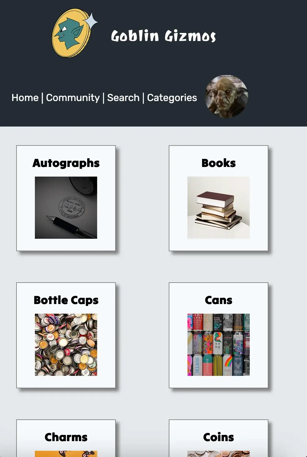 Responsive: categories, tablet